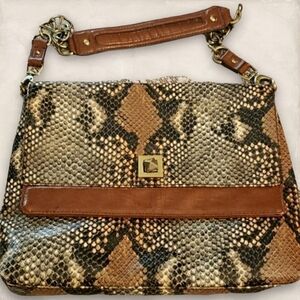 Snakeskin envelope bag